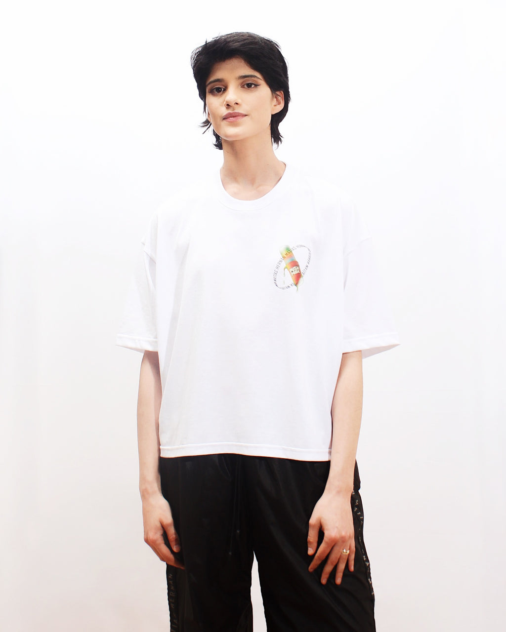 Polera Boxyfit Blanca PushPride