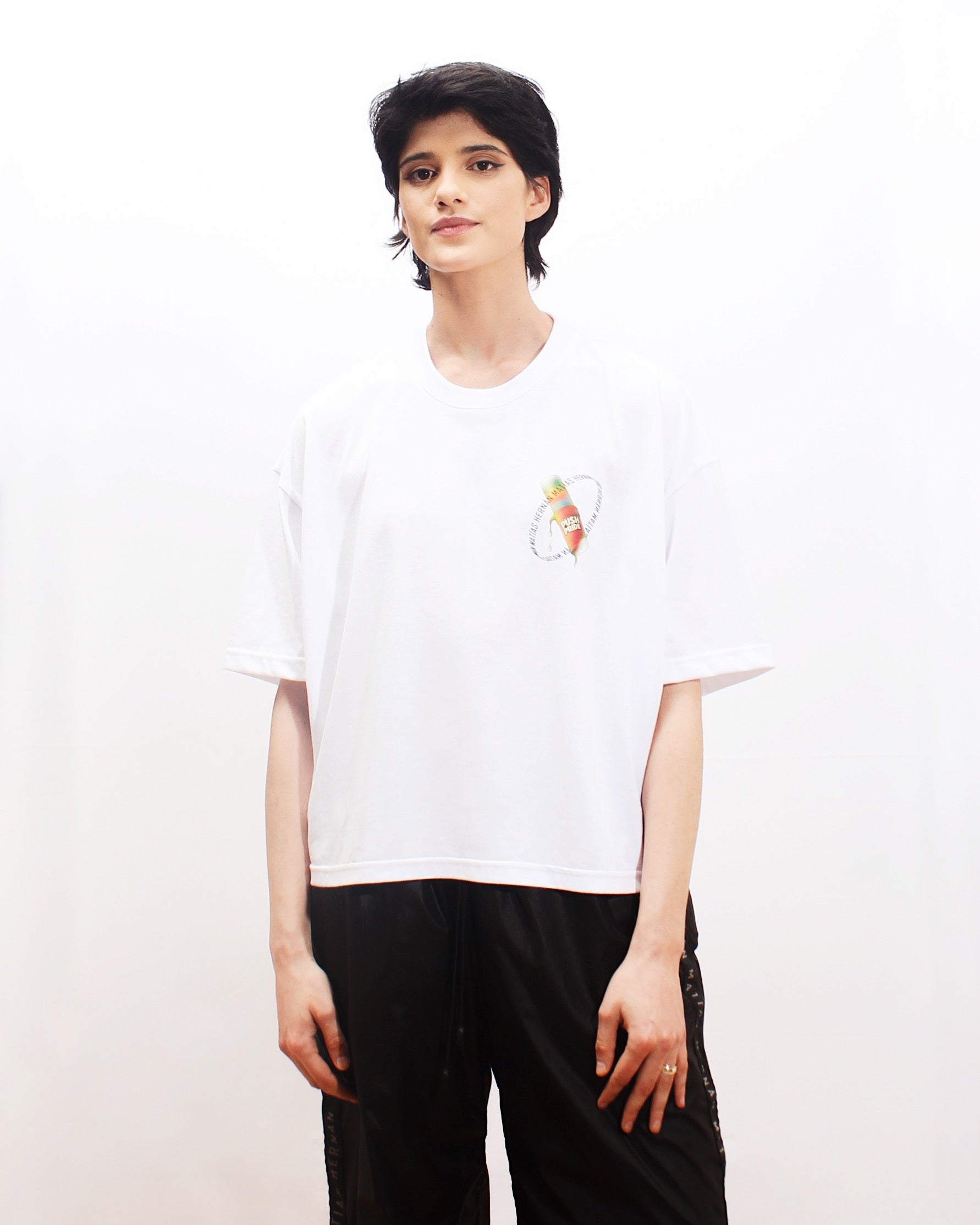 Polera Boxyfit Blanca PushPride