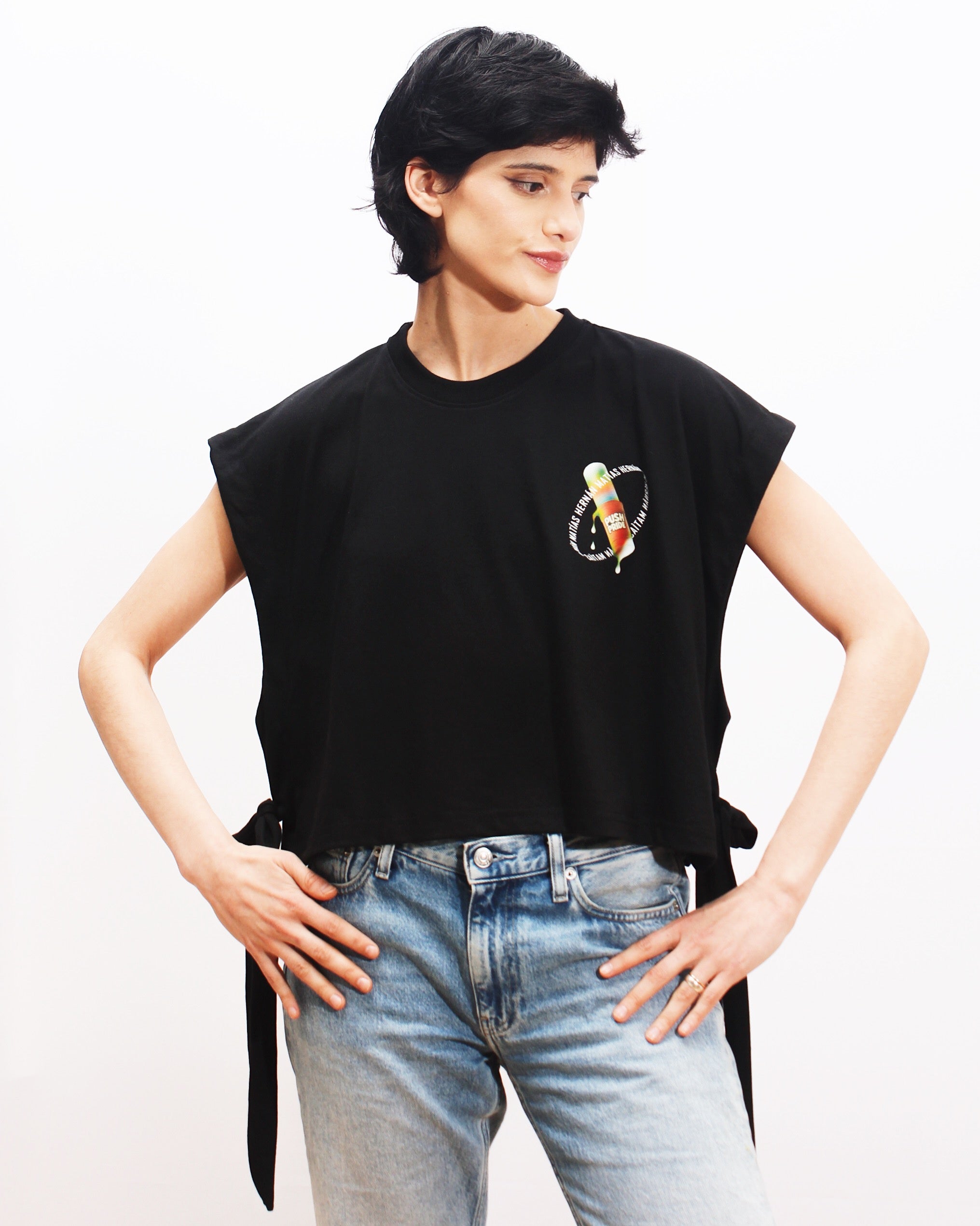 Polera Croptop Negra PushPride