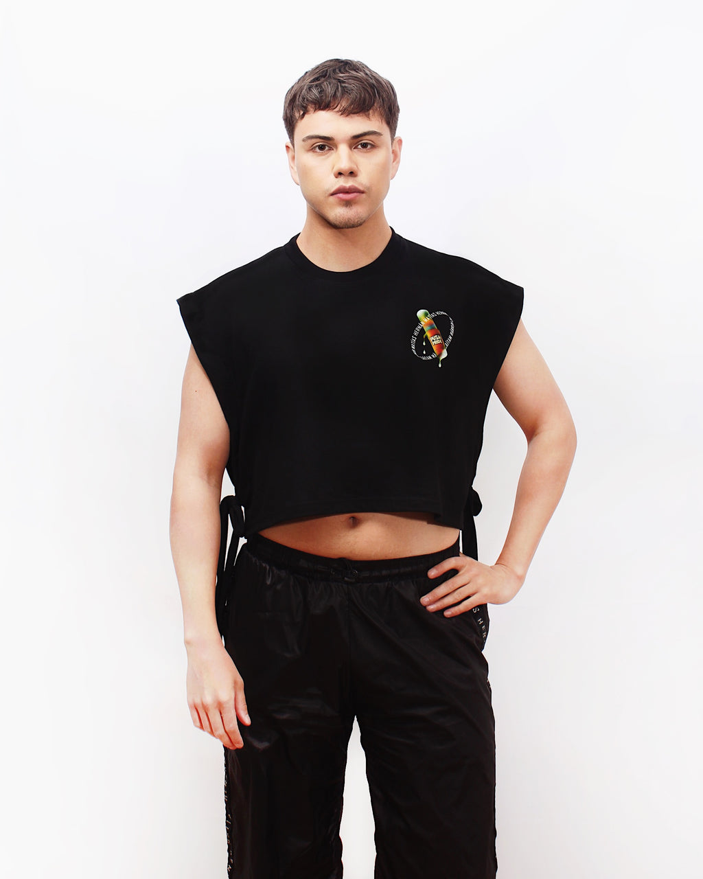 Polera Croptop Negra PushPride