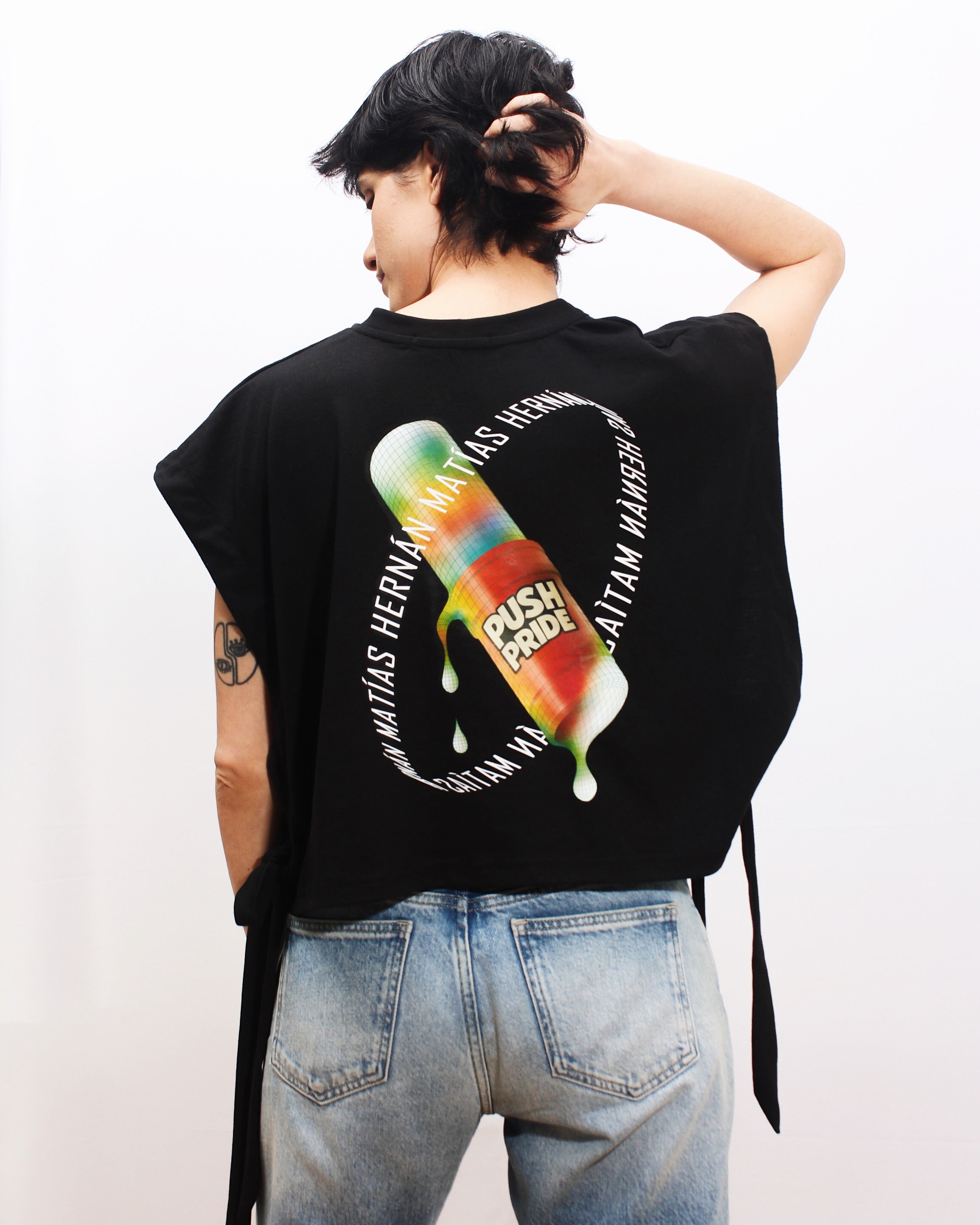 Polera Croptop Negra PushPride